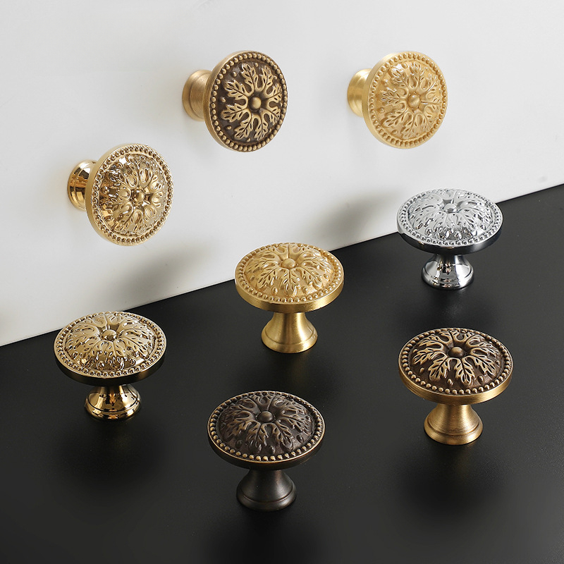 Furniture Hardware Vintage - 1pcs Satin Brass Cabinet Door Handles