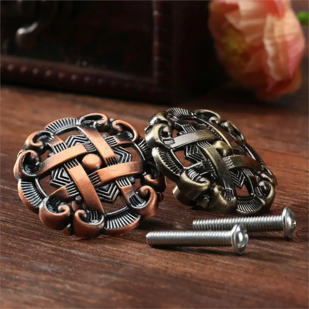 Furniture Hardware Wood - bowarepro Hollow Retro Zinc Alloy Kitchen