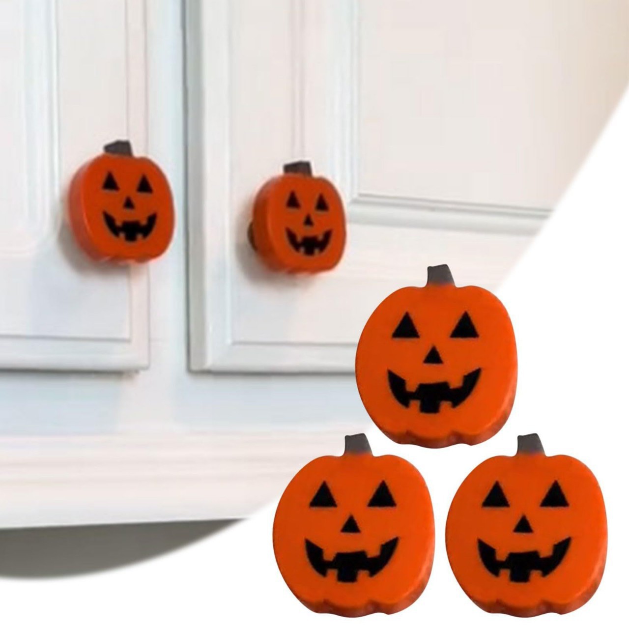 Furniture Hardware Wood - Halloween pumpkin knob cover, universal cabinet