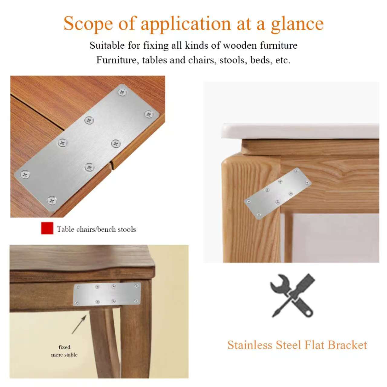 6Pcs Stainless Steel Metal Str - огляд і ціна Furniture Hardware Wood