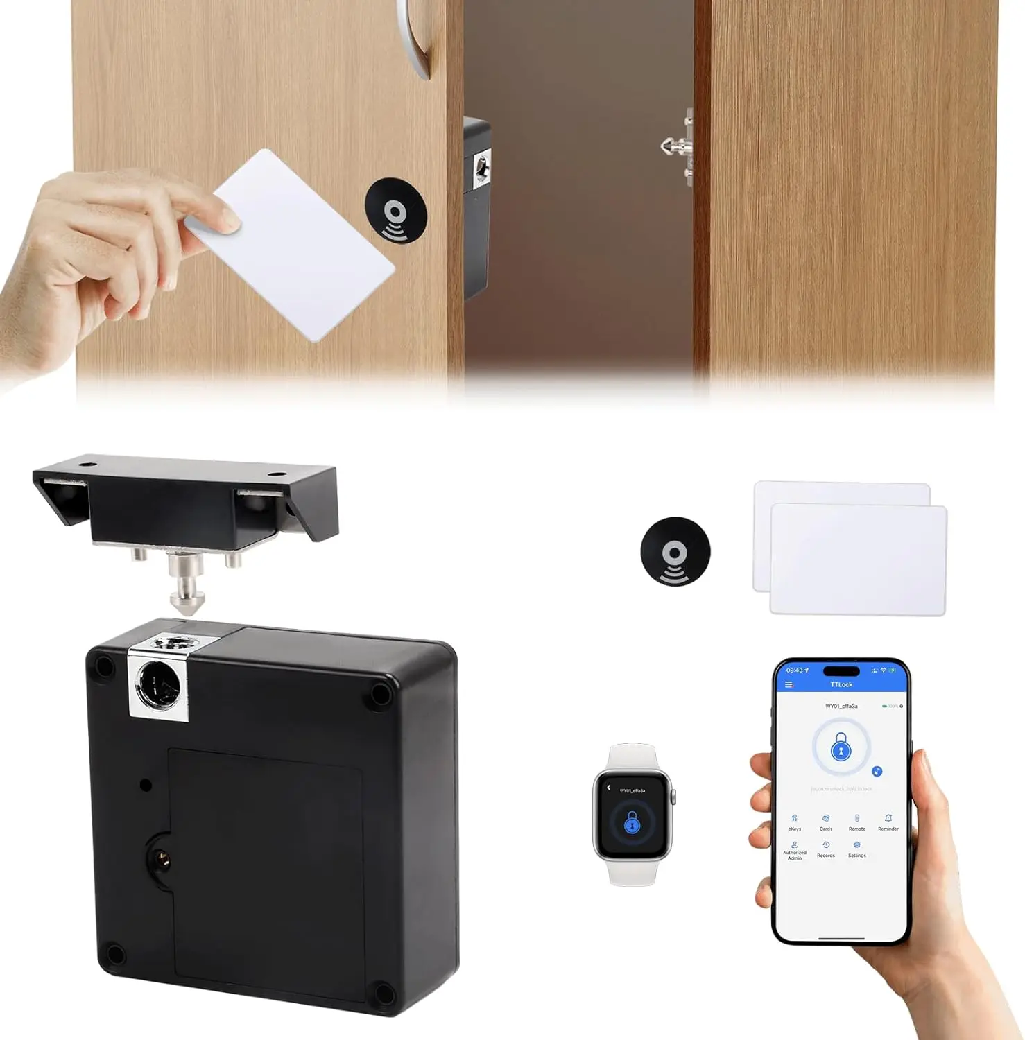 Mobile phone NFC smart locker  - огляд і ціна Furniture Hardware Wood