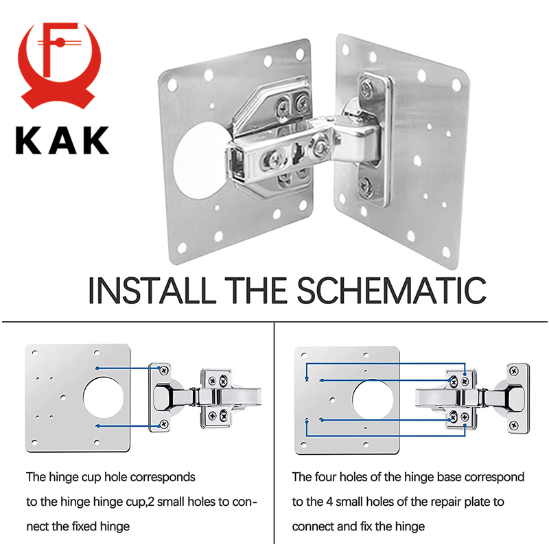 KAK 8pcs Hinge Repair Plate Br - огляд і ціна Furniture Hardware Repair