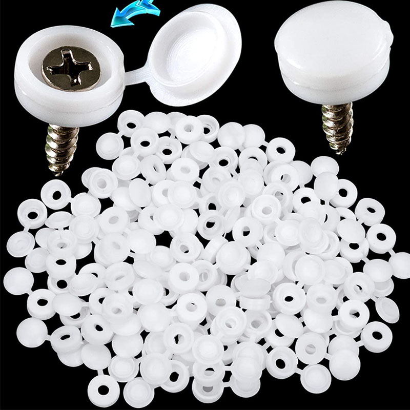 White Hinged Plastic Screw Cap - огляд і ціна Furniture Hardware Hinges