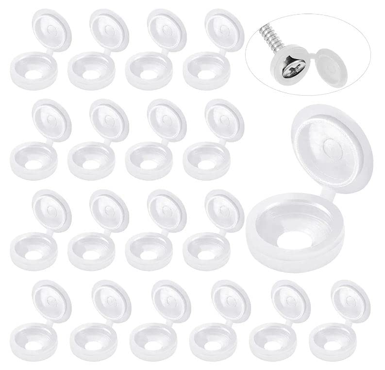 White Hinged Plastic Screw Cap - огляд і ціна Furniture Hardware Hinges