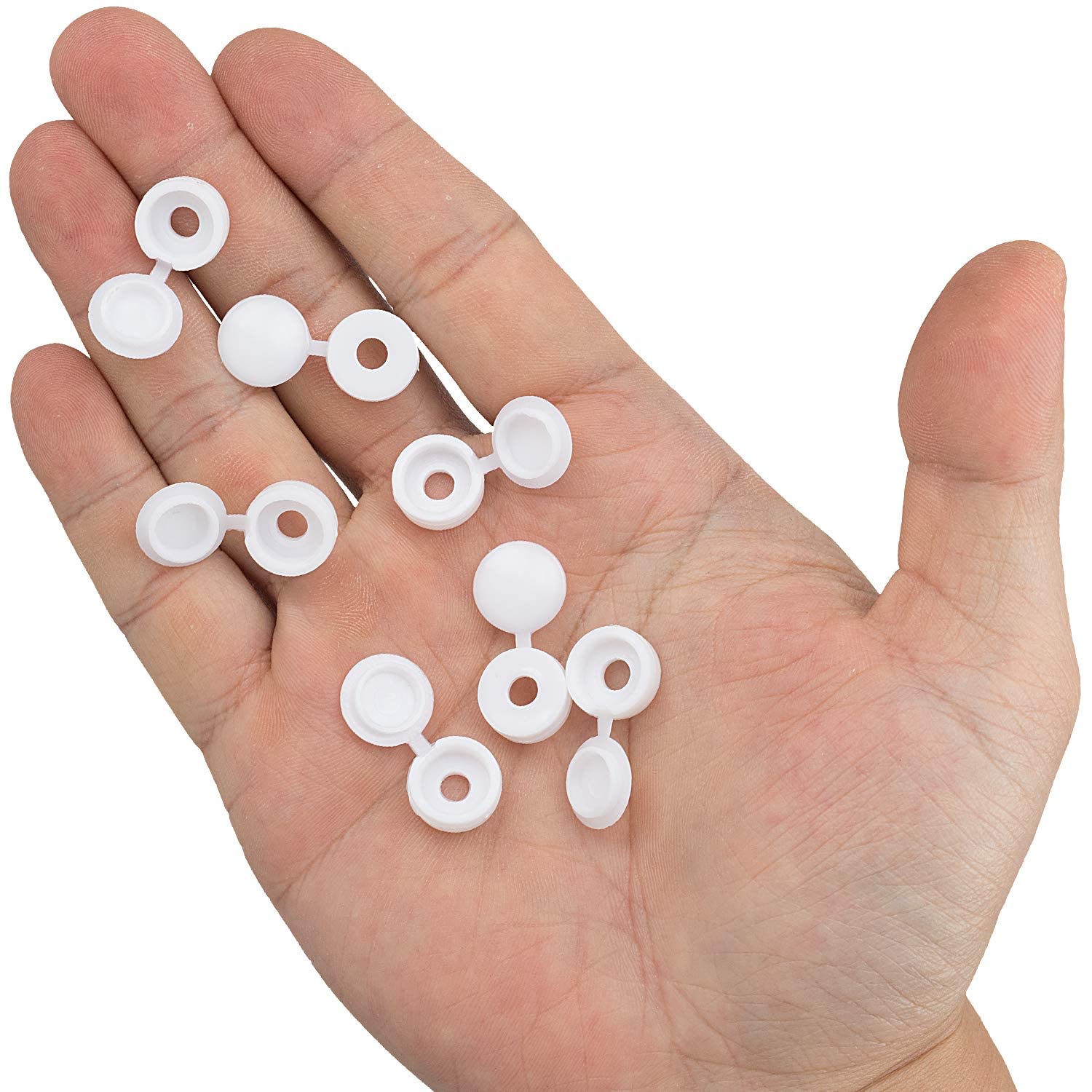White Hinged Plastic Screw Cap - огляд і ціна Furniture Hardware Hinges