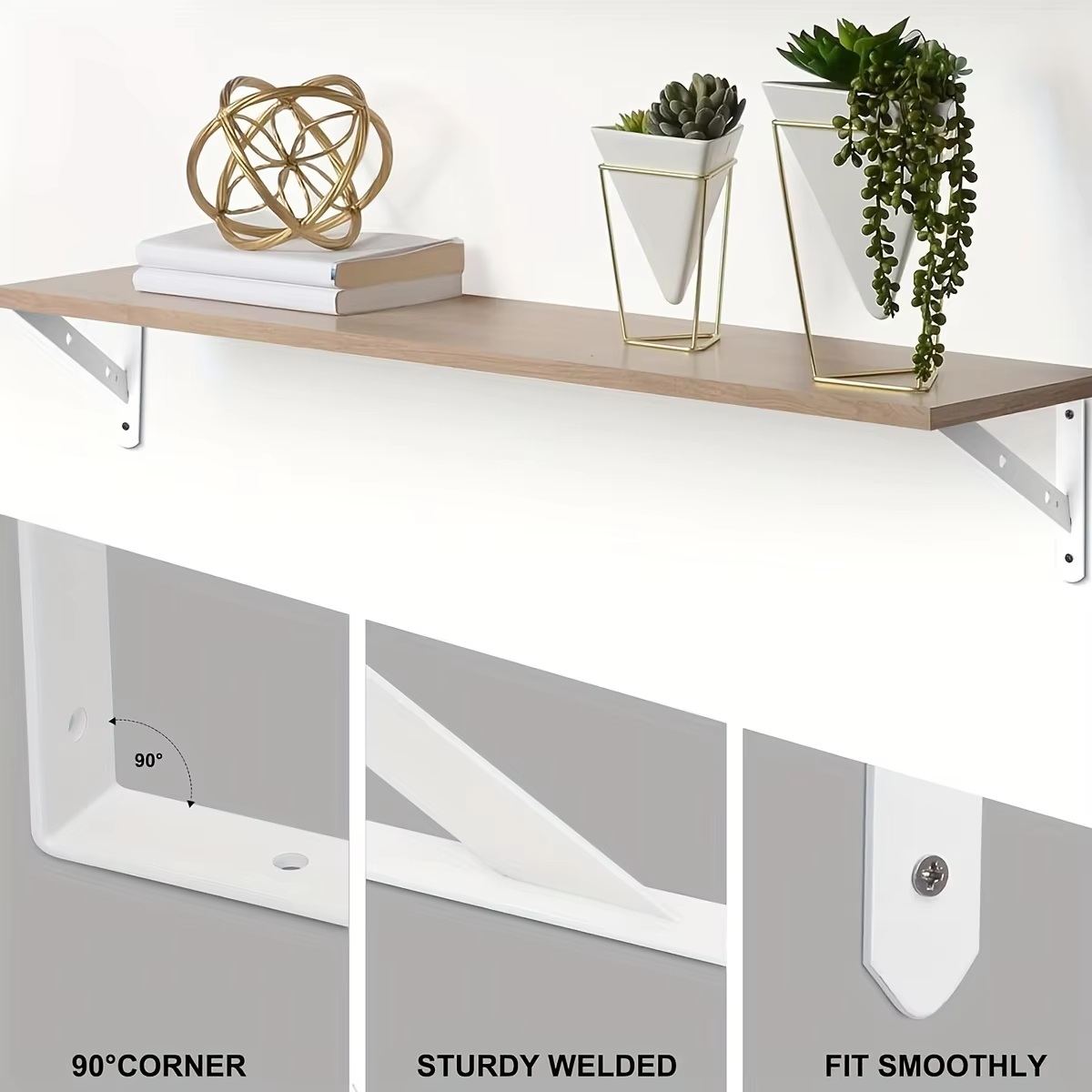 2PCS Stainless Steel Triangle  - огляд і ціна Shelf Bracket Pair