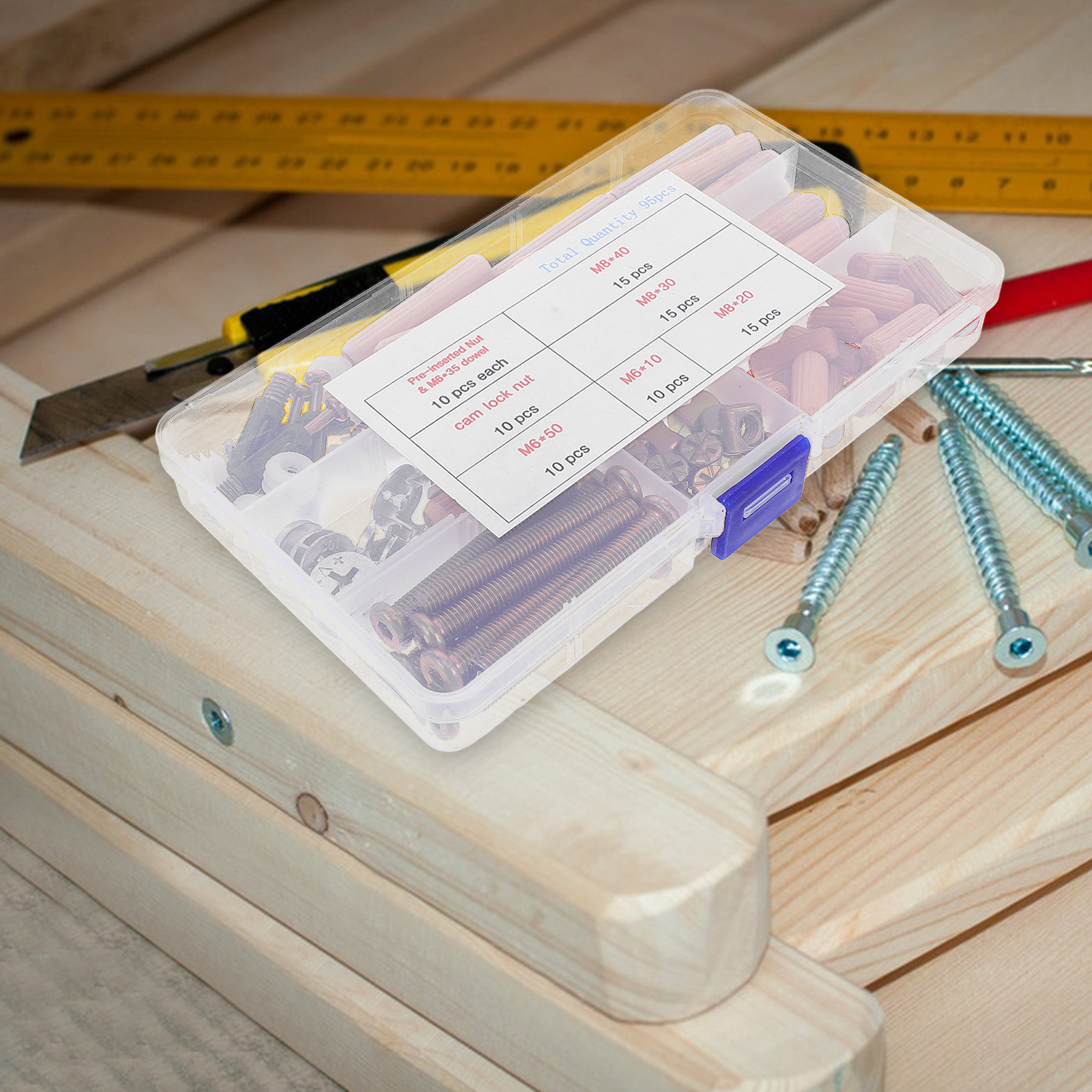 95Pcs Furniture Connector Hard - огляд і ціна Furniture Hardware Wood